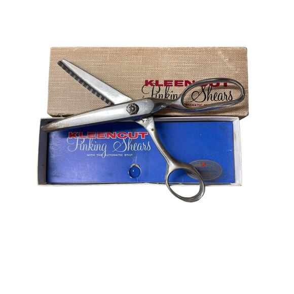 Vintage Kleencut Scissors Pinking Shears 7.5 Fabric Cutting‎ Sewing with Box - Picture 3 of 7